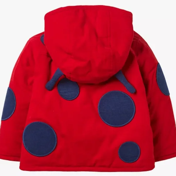 Mini Boden Cord Appliqué Ladybug Spot Coat, Red Size 18-24 months 92 CM